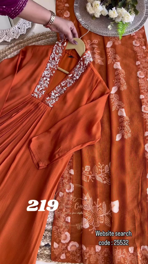 Embroidered Suit Set with Dupatta