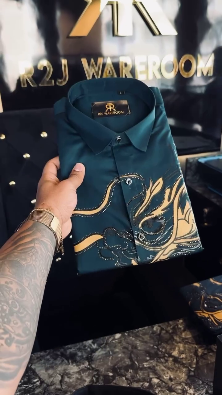 Ornate Embellished Dress Shirt - Image 3