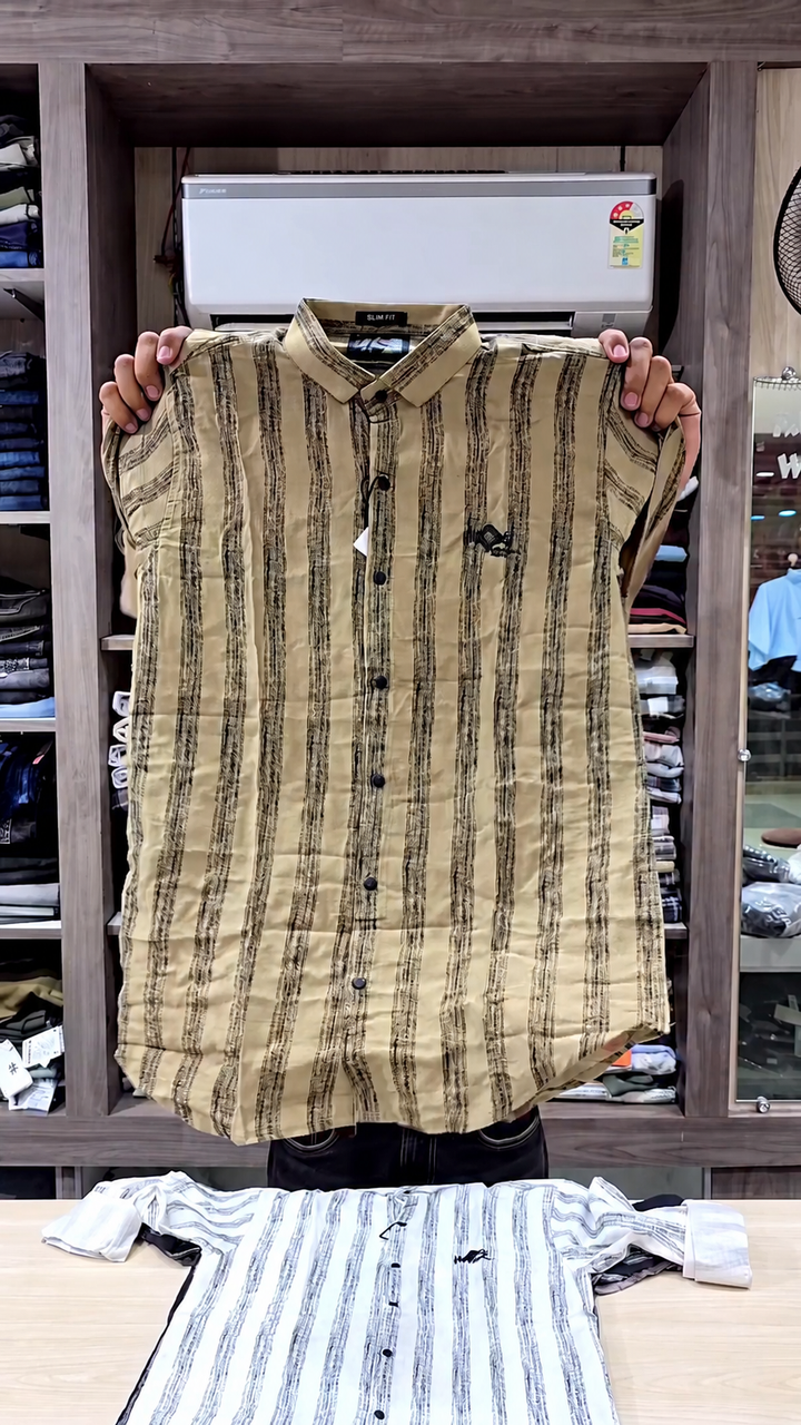 Premium Summer Comfort Men’s Stripe Linen Shirt - Image 2