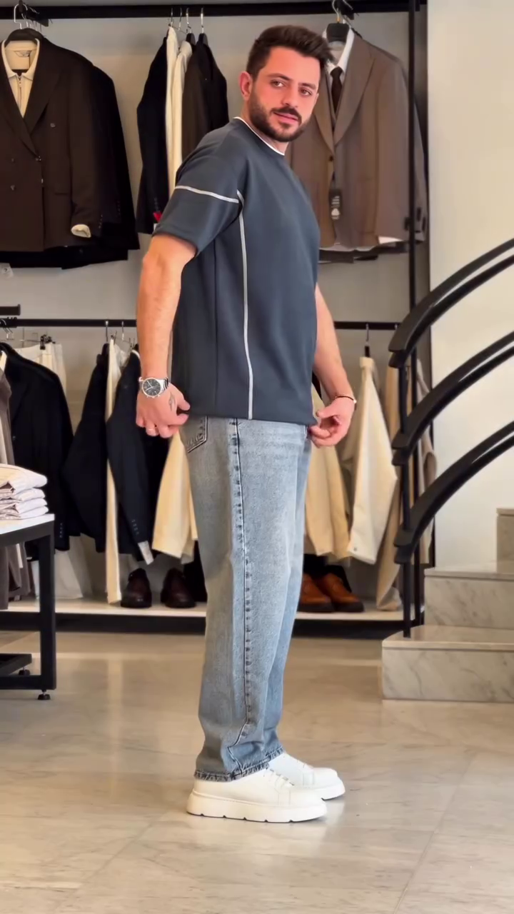 Modal Round Neck Short Sleeves Oversized T-shirt - Image 14